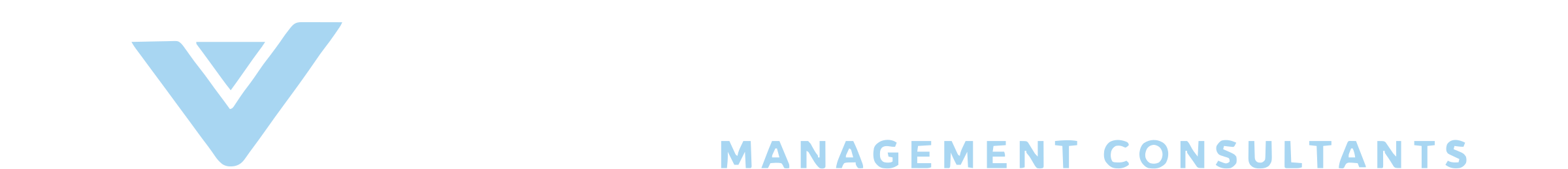 Graf von Westerburg – Management Consultants, white wordmark with light blue symbol on a transparent background